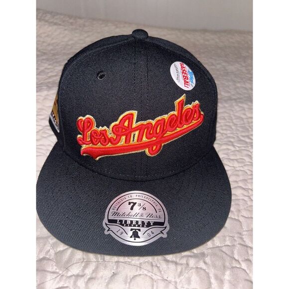 Mitchell & Ness Other - 2023 Topps Lids x Mitchell & Ness Los Angeles Dodgers Fitted Hat Cap 7 3/8 Black